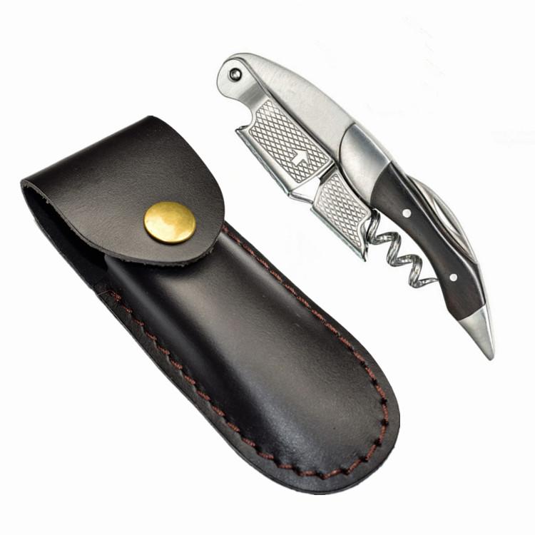 WS201 Double Hinge Rose Wood Steel Flat Multi Function Wine Bottle Opener Wooden Handle Corkscrew