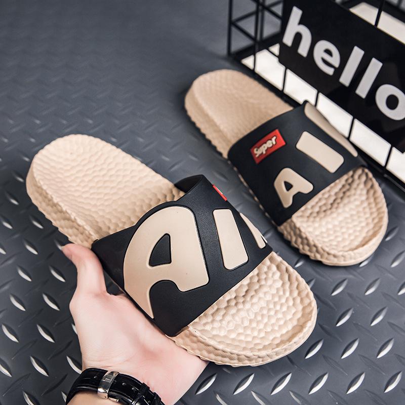 

Модные мужские шлепанцы 2025 летняя обувь Нескользящие трендовые домашние сандалии для ванной комнаты Мужские повседневные летние шлепанцы для улицы 44-45 хаки