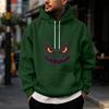 Men's Halloween Print Pullover Hoodie for Holiday Party and Cold