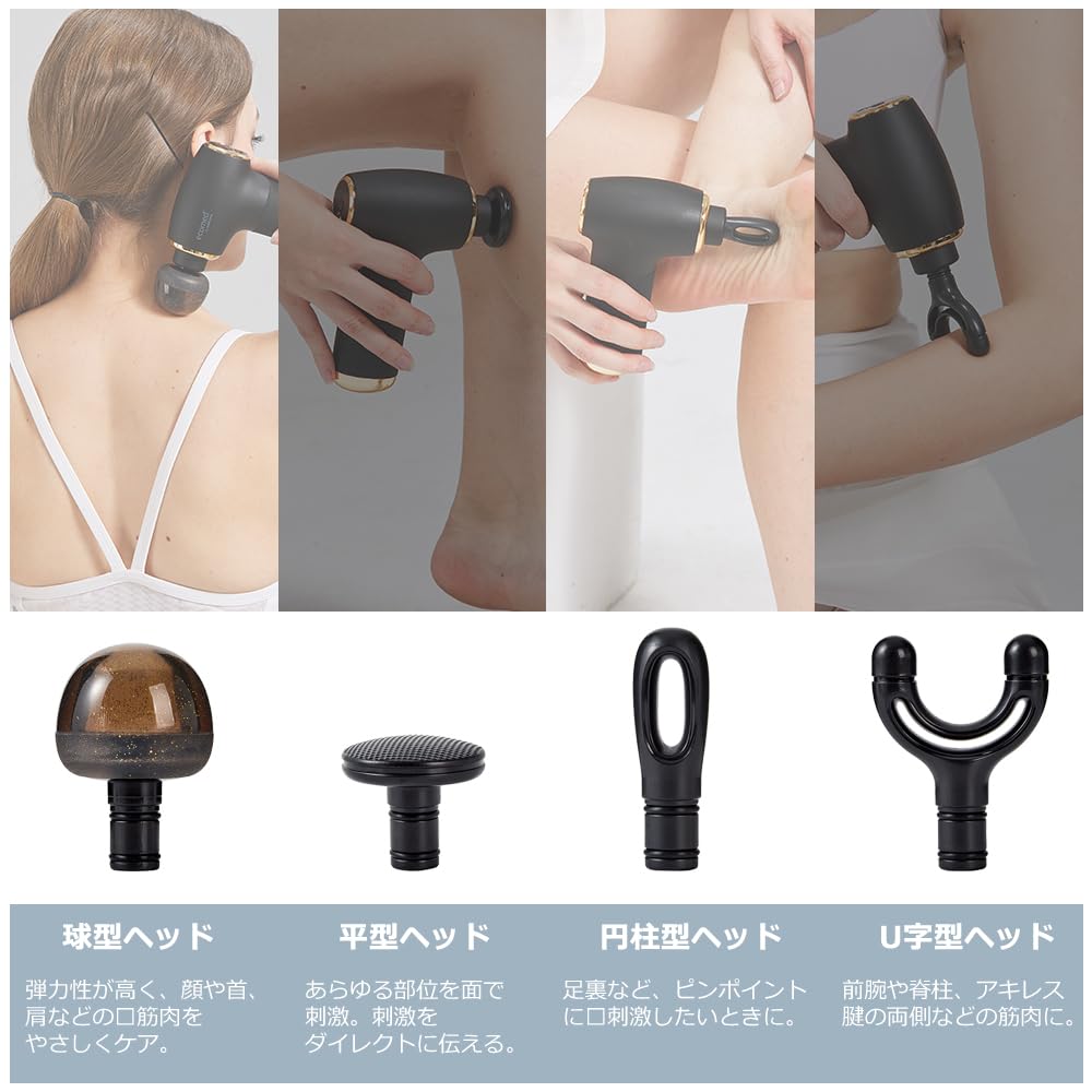 Medisana Myofascial Release Gun, Handy Silicone Gun with 4 Attachments, 4 Levels of Vibration, Mini, Lightweight, Includes Pouch, Type-C Charging