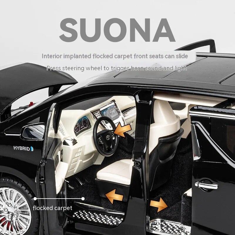 1/18 Scale Toyota Alphard Alloy Model Car - Highly Detailed Collector's Edition - Perfect for Display, Office Decor, Gift