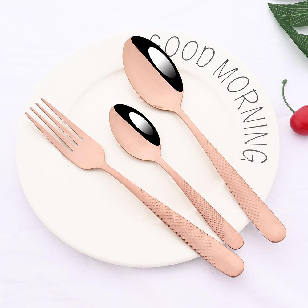 Luxury Black Flatware Cutlery Set Stainless Steel Silverware Dinnerware Set Mirror Dinner Fork Knife Coffee Spoon Tableware Set