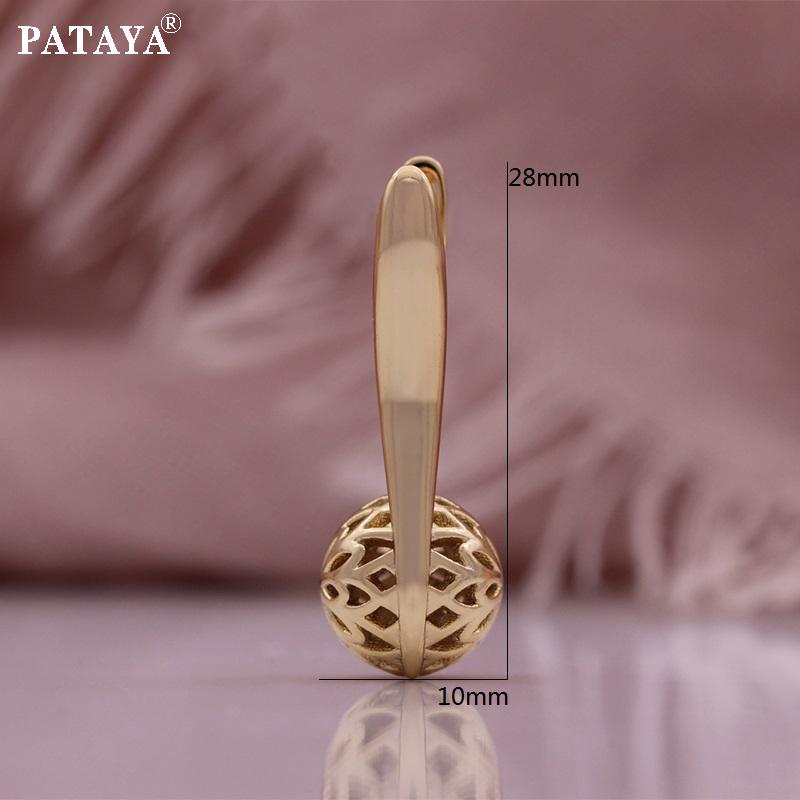 PATAYA  Hollowed-out Craftsmanship Ball-shaped Russian One-piece Earring