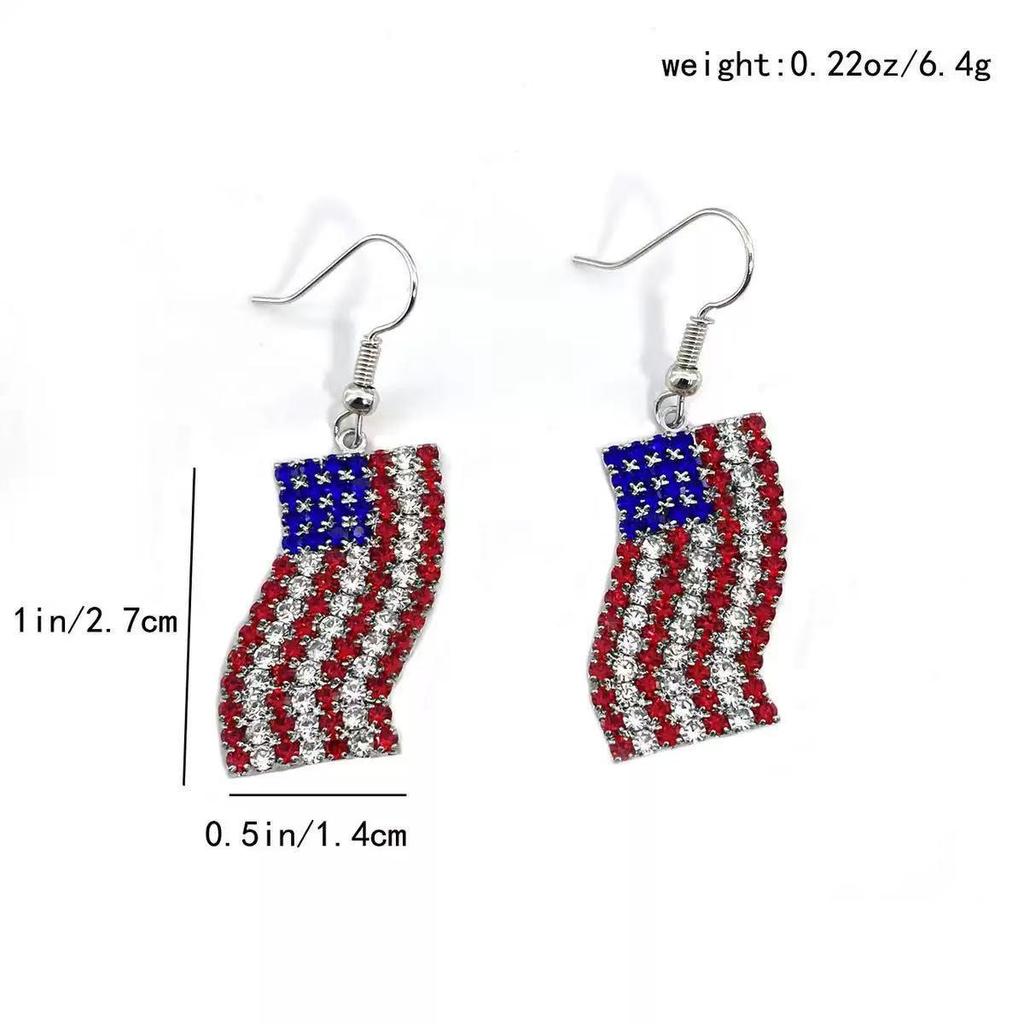 Spring 2026 Sterling Silver Rhinestone Star-Spangled Earrings
