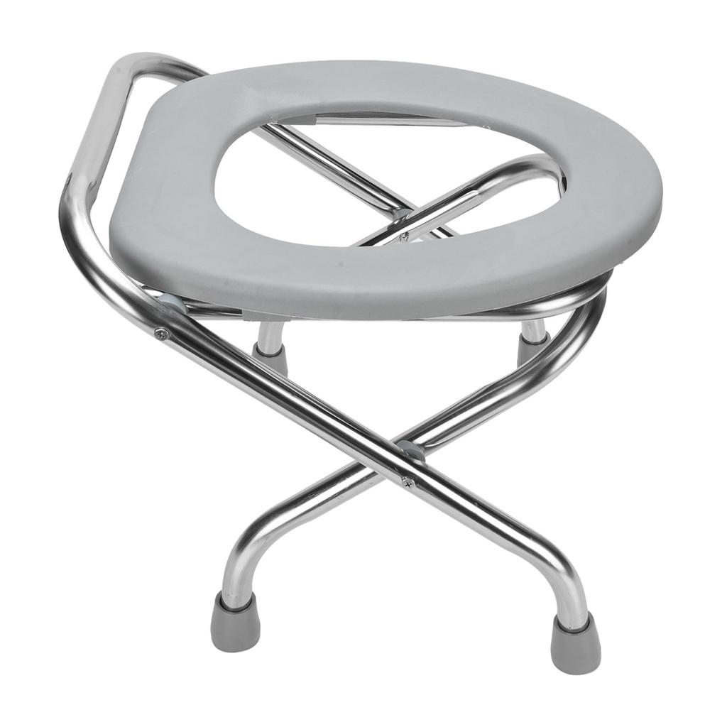 Składane krzesło komodowe Przenośne ze stali nierdzewnej Antypoślizgowe siedzisko toaletowe komodowe dla dorosłych 16,5 cala