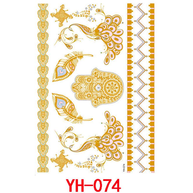 Bronzing Tattoo Sticker, Metal Waterproof Tattoo Sticker, Tattoo