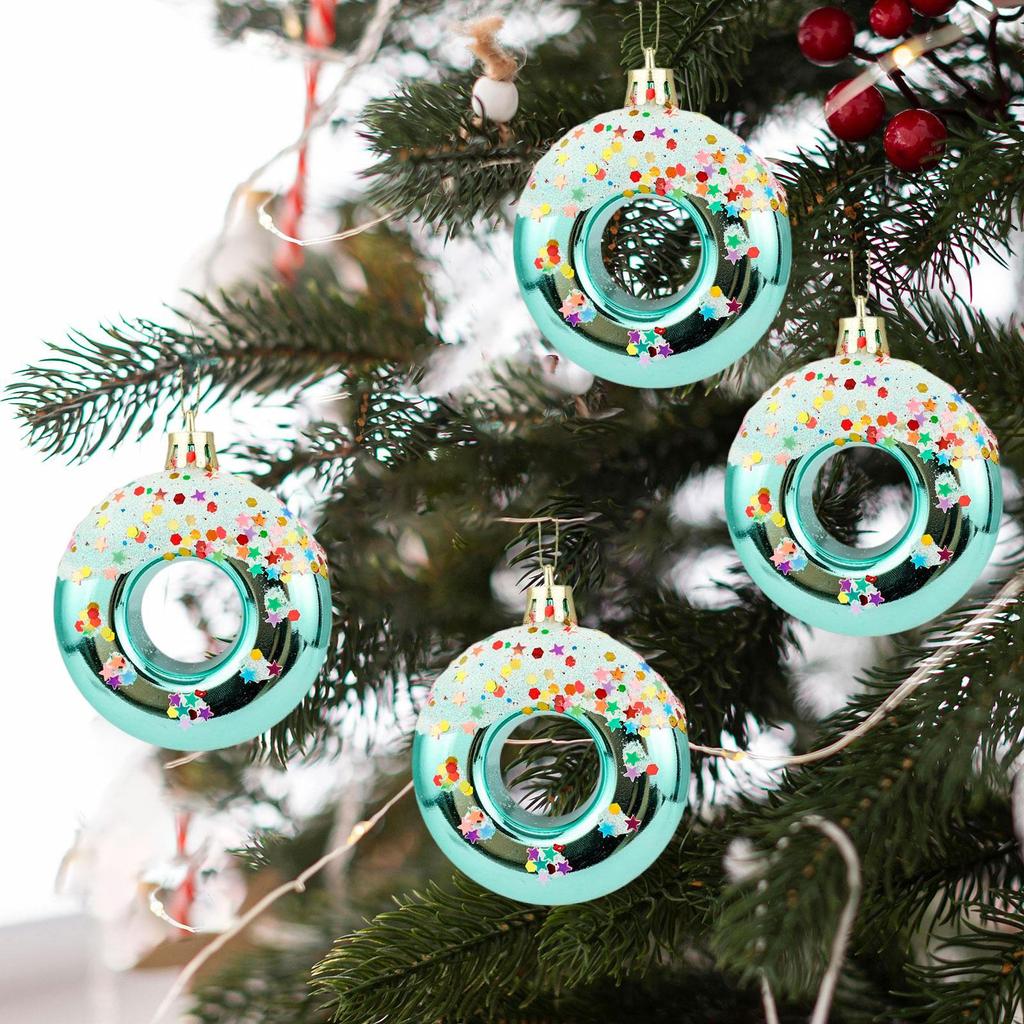 4 Donut Hanging Ornaments for Holiday Decor and Celebration In Home