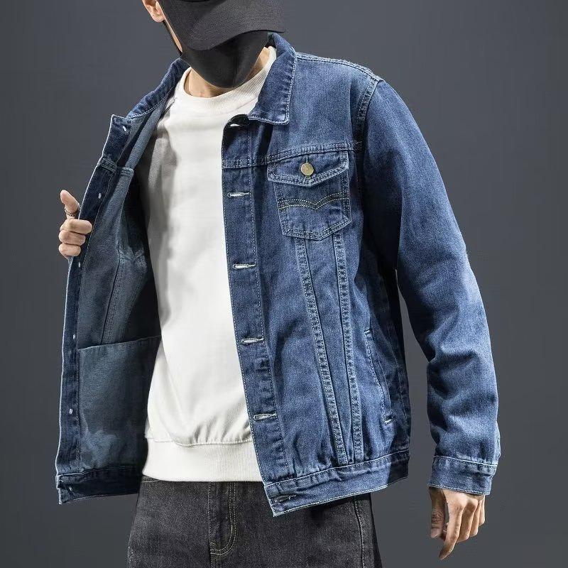 Men's Korean Style Slim Fit Denim Jacket for Spring, Autumn, and Winter