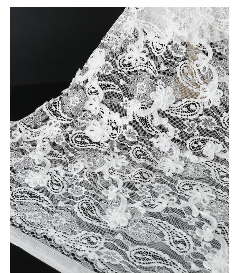 3D Floral Embroidery Lace Fabric for Elegant Wedding and Bridesmaid Dresses