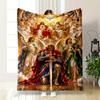 Heavenly Throne and Angels Design Flannel Blanket for Bedroom Living Room Sofa and Nap