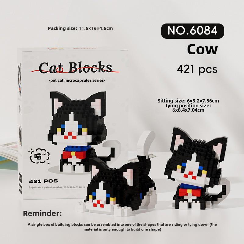 "Mini Particle Assembly Block Toys: Educational Cat Puzzle Ornaments for Kids, Compatible with LEGO"