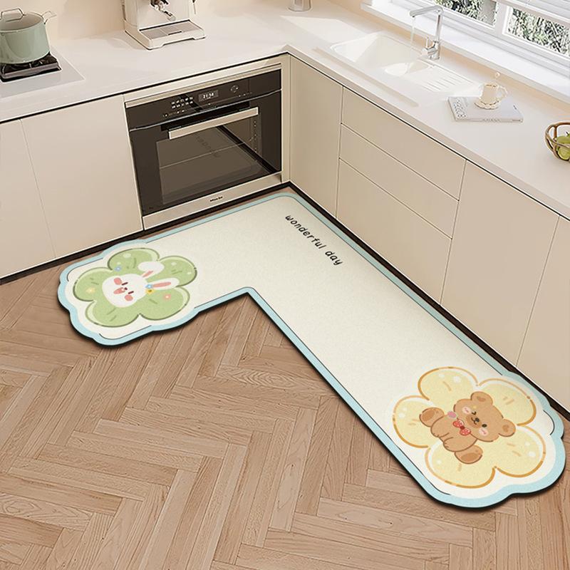 Cartoon Niedlich Diatomeenerde Haushalt Küche Bodenmatte Wasseraufnahme Rutschfest Schnelltrocknend Pflegeleicht Bodenmatte