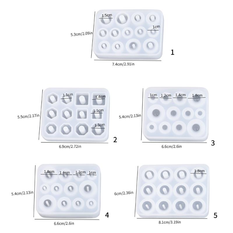 Silicone Molds For Resin Beads Gemstones DIY Crafting Multi Shape Jewelry Accessories Pendants Casting Tools Supplies Set