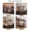 Compact Bamboo Cosmetic Organizer with Dual Shelves and Integrated Cup Holder for Kitchen or Coffee Mug Display