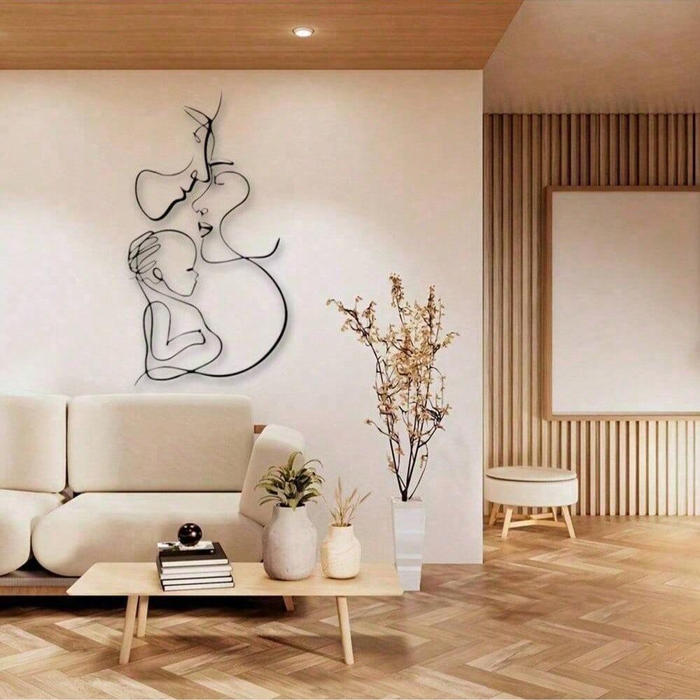 Vintage Metal Wall Art Modern Home Decor Living Room Indoor Sculpture