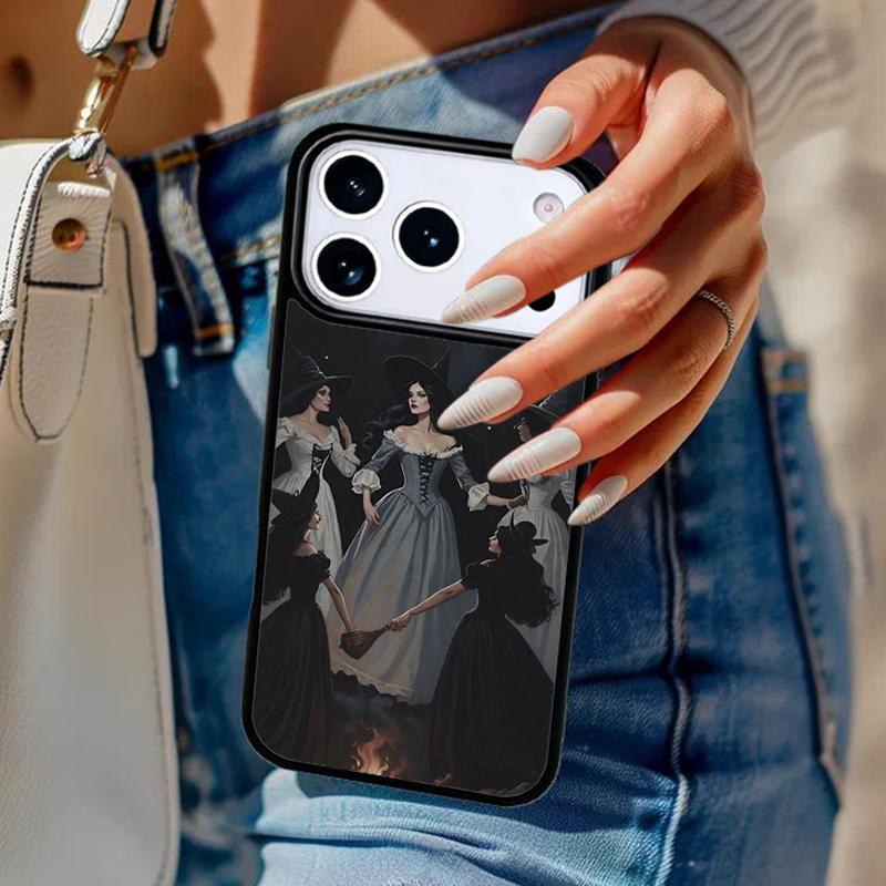 Moon Witch Horror Phone Case For iPhone 17 Air 14 15 13 12 Max Cover For Apple 16e 11 Pro Max Plus Coque