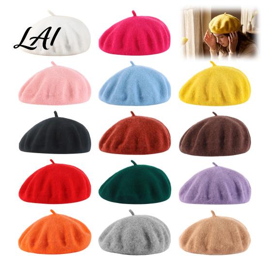 Slouchy Artist Hat Women Wool Beret Hat Elegant Classic Solid Color Winter Daily Casual Wear Accessory Cap Soft Breathable Blend Headwear for Ladies