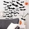 Halloween Decorations, 120PCS Bats Halloween Decor Indoor Outdoor, Realistic PVC 3D Black Scary Bat Stickers Wall Decor for Party Decorations