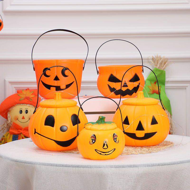Children's Halloween Pumpkin Lantern Candy Basket - Trick-or-Treat Toy & Decoration