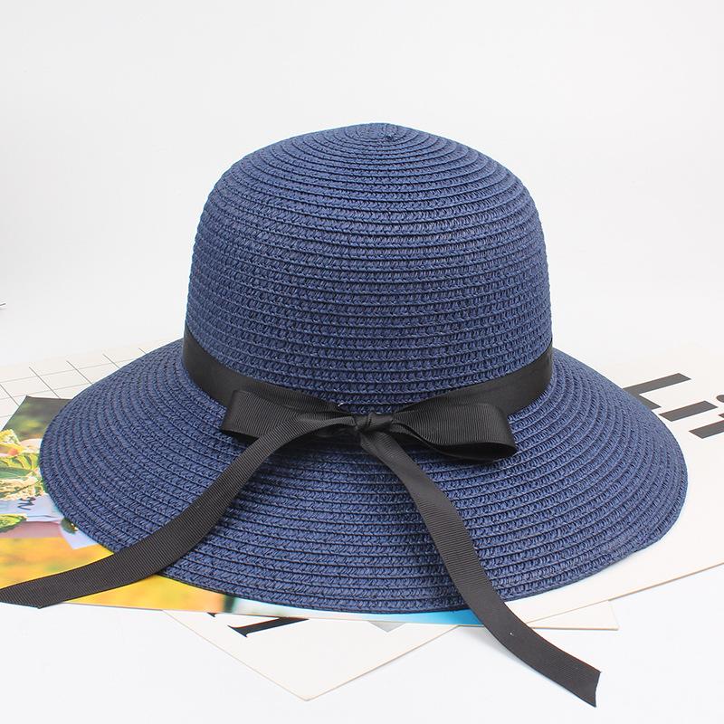 Summer Ladies Female Holiday Beach Visor Cap Outdoor Women Casual Foldable Ribbon Straw Hat Sun Hats
