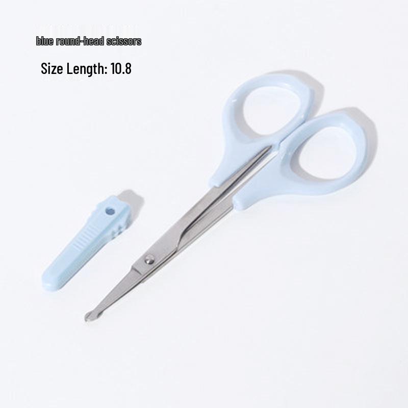 Stainless Steel Beauty Scissors: Eyebrow, Nose Hair Trimming, Eye Makeup; Small, Curved, Round Head.