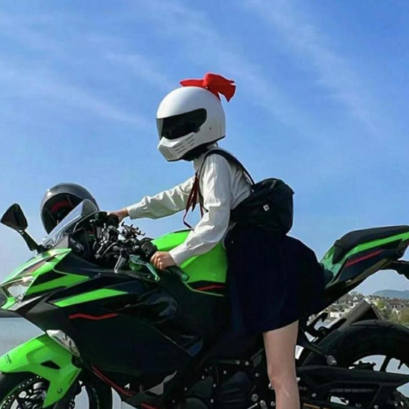 Casco Moto Carino Smontaggio Rapido Decorazione Fiocco Casco Bici Elettrica Corpo Casco Cotone Decorazione Fiocco Per Ragazza Donna