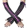 Elastic Ribbon Gloves Long Women Gloves Fashion Half Finger Gloves  Nightclub
