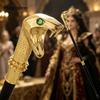 Golden Luxury Snake Cobra Green Eyes Fashion Stick Party Decorative Walking Cane Knob Walking Stick 92cm  Performance Stage Cane