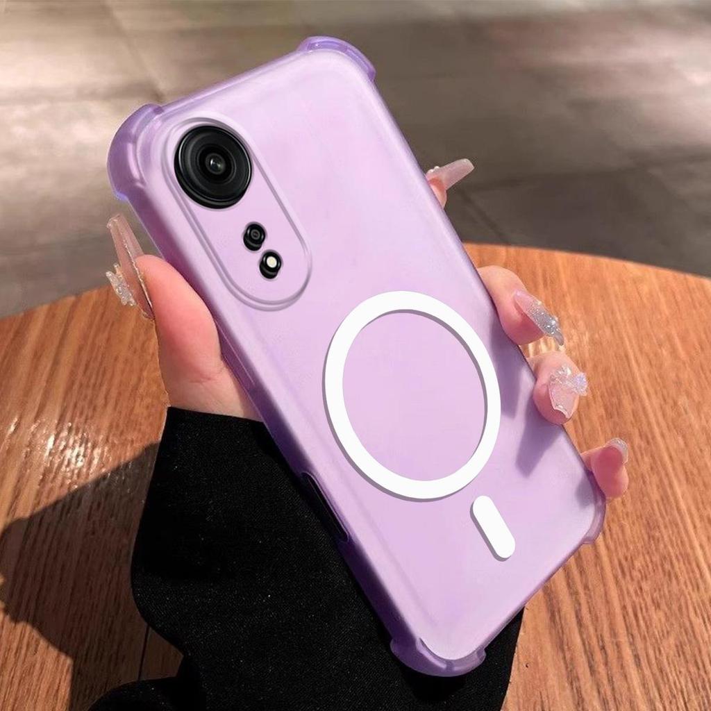 Hülle für OPPO Reno8 T 5G Niedliche Airbag-Ecken Pastell Matt Magnetische Hülle Semi-Stoßfeste Handyhülle
