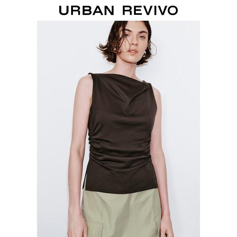 UR 2026 Women s Ruched Cowl Neck Sleeveless T-Shirt L