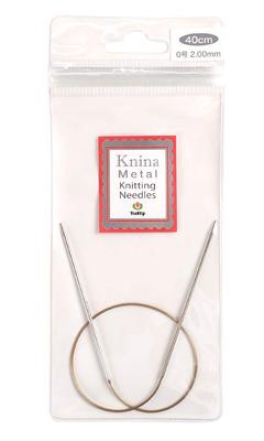 Agulhas Circulares de Tricô de Metal Tulip Nina Tamanho 0, Agulhas, 40cm, (KMJA-40200)