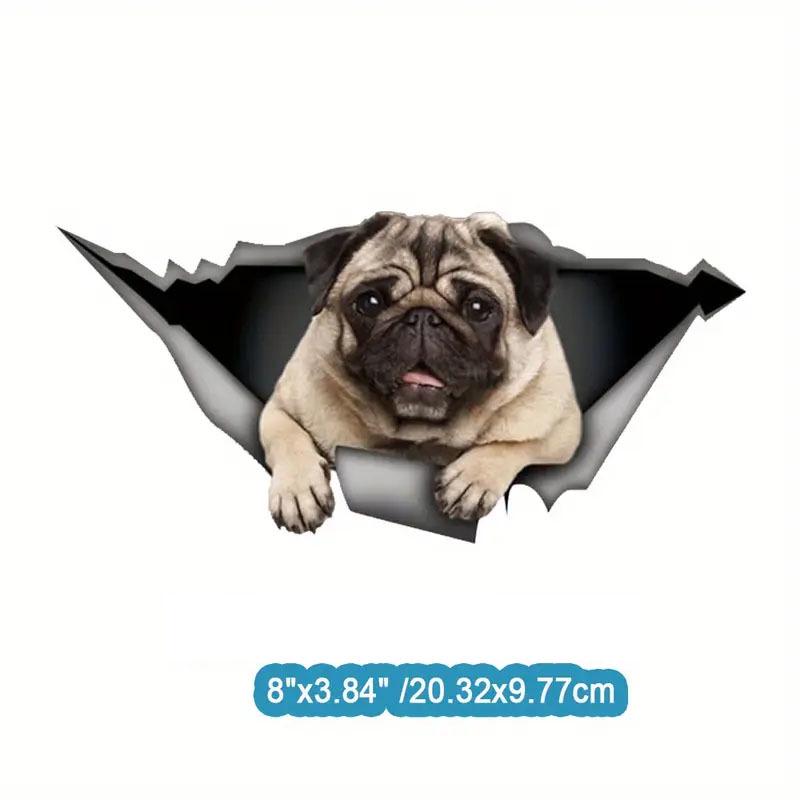 3D Pug Car Sticker - Waterproof, Durable, Creative Decorative Pet Design