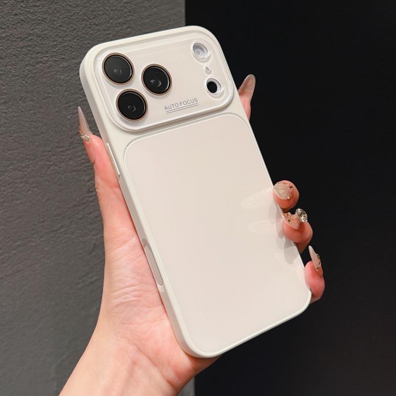 Solid Color Full Coverage Anti Drop Shockproof Glass Phone Case For Multiple Iphone Models