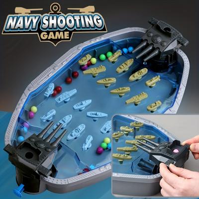 Navy Battleship Shooting Brettspiel Spielzeug 2 Spieler Battle Shooting Marbles Spiel Erwachsene und Kinder Familienparty Game Boy Geburtstagsgeschenk, Spielegeschenk