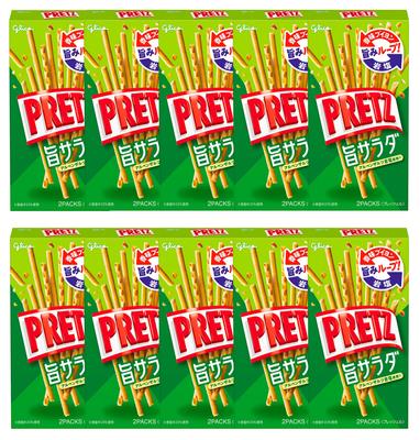 Ezaki Glico 69g X 10 Pieces Snacks Snacks Pretzels Sweets Sweets Individually Wrapped [Pretz Box] (Umami Salad)
