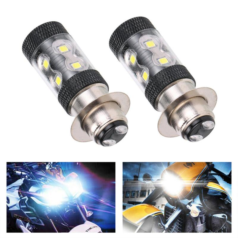 1 Pair H6/p15d 10smd 50w H6m Motorcycle Led Headlight Bulb 1000lm 6000k Dc12v-24v 360 Degrees