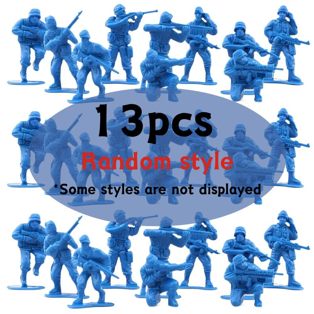 13/48pcs 1.97inch Red/Blue Plastic Soldier Figurine Scene Sand Table Exercise Desktop Room Decoration Collection Gifts YMY