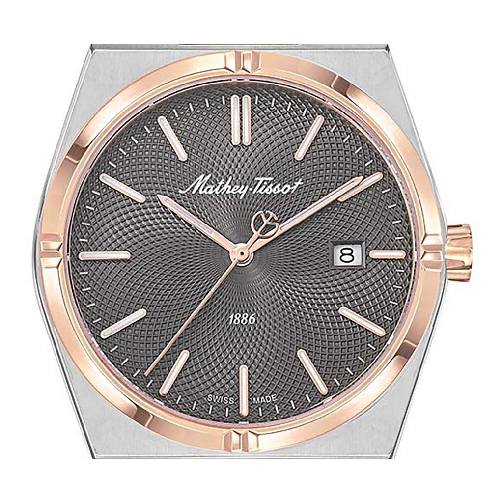 Mathey-Tissot Zeus Two Tone Stainless Steel Black Dial Quartz H118RS Men's Watch