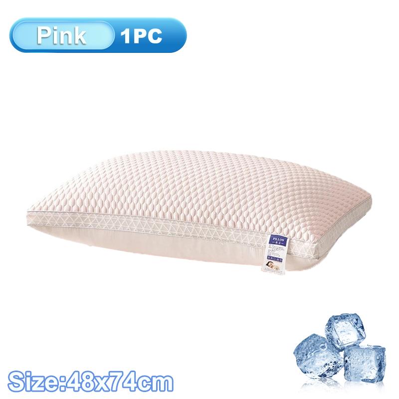 1PC Summer Cooling Ice Silk Pillow Breathable Mesh Edges 3D Ergonomic Cervical Support Pillow Core for Home Hotel 2025 New