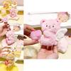 Adorable Creamy Bear Plush Keychain With Stretchable Design Perfect Gift For Kids