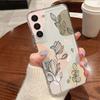 Flower Leaf Patterned Phone Case For Samsung Galaxy S26 S25 S24 S23 Ultra S22 Plus S24 S21 FE S25 Edge Clear Silicone Soft Cover