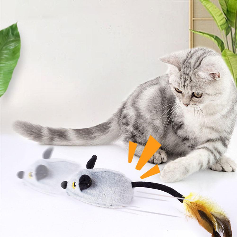 Simulation Remote Control Electric Cat And Mouse Reliever Toy Pet Chasing Boredom Toy Mouse Moving Cat Toys for Indoor Cats Play