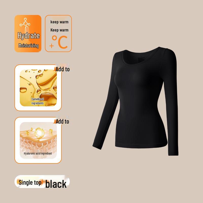 Plus Size 200 Jin Warm Top and Long Johns Set with Hyaluronic Acid for Women