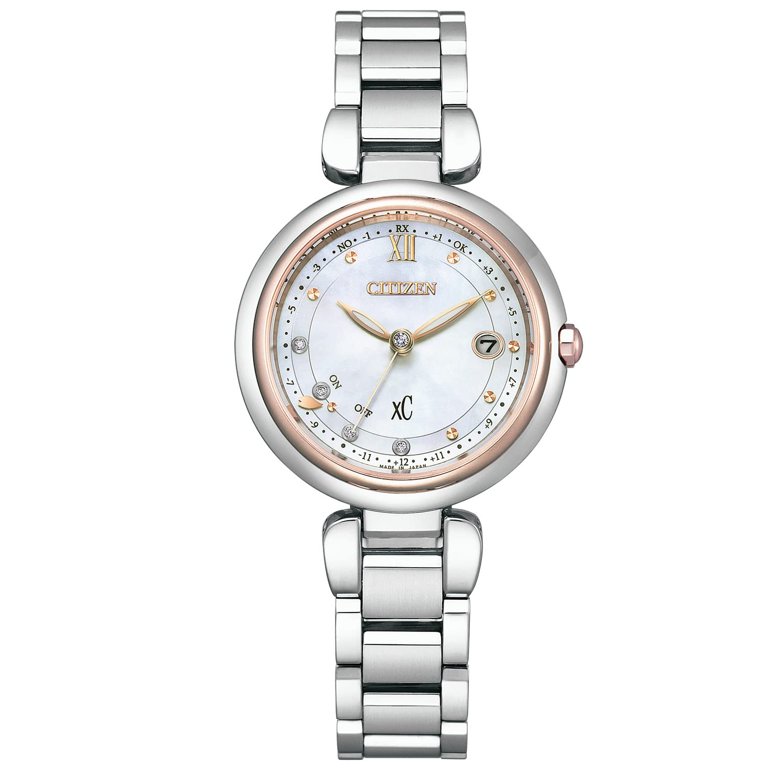 

Citizen ES9466-65W Women s Silver Watch, Light-Powered Eco-Drive, Radio-Controlled, Waterproof, with Floret Diamonds