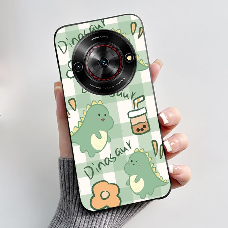 Cute Cartoon Case For ZTE Blade A75 5G/Nubia Focus 5G/Nubia Calf 5G Printing Shell Protective Cover Soft Silicone Black Casing