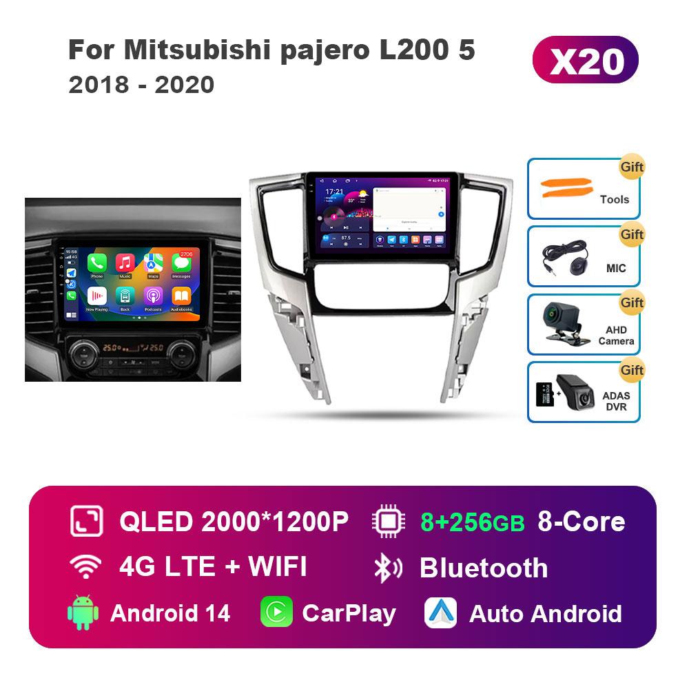 Touch Screen GPS Navigation for Mitsubishi Pajero L200 5 2018 - 2020 Android 14 Car Video Multimedia Player WiFi BT Auto Tools
