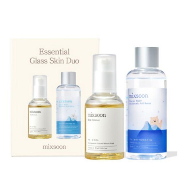 Mixsoon Glow Layering Bean Essence 50ml + Glacier Water Hyaluronic Acid Serum 100ml Set Korean Glass Skin Hydration Care