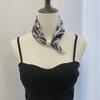 Silk scarf new pearl necklace spring and summer thin magnetic buckle lazy silk scarf women's pendant scarf collarbone chain