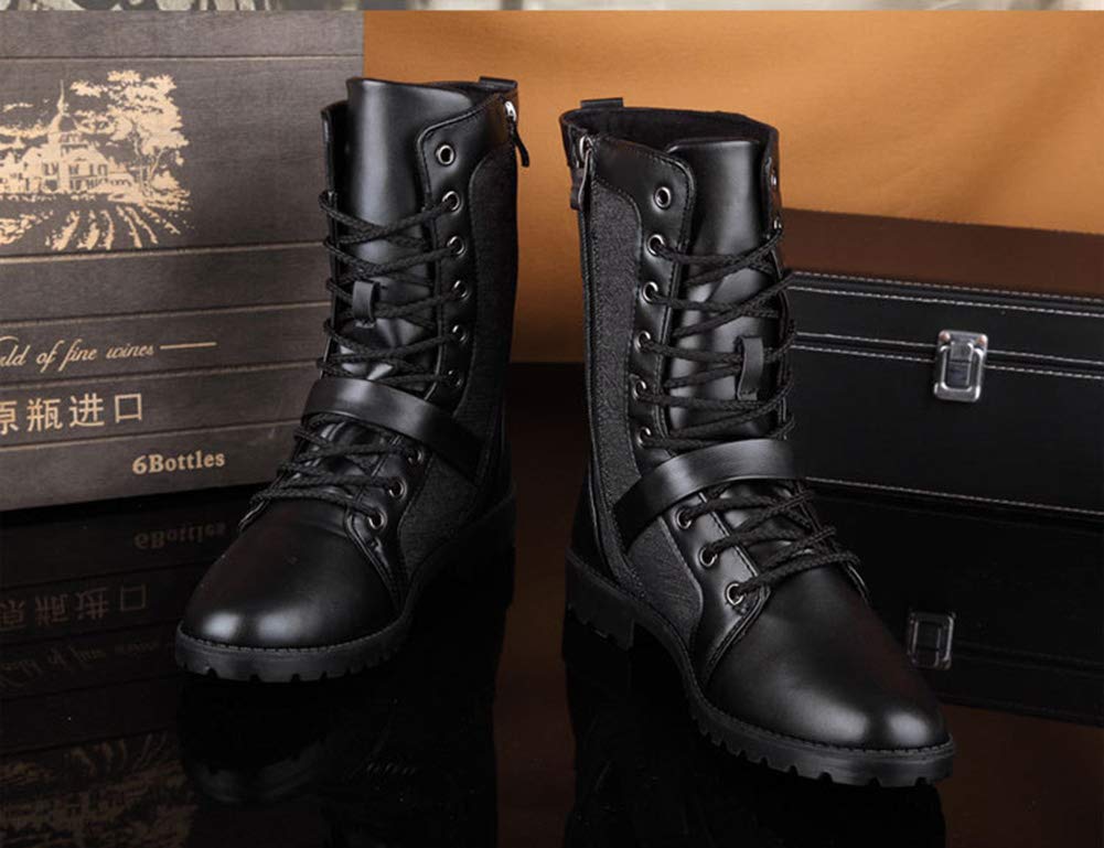 Casual Work Engineer Riders High Cut Motorrad Westernstiefel [Formanism] Schnürstiefel Herren (Schwarz 42)