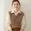 Women's Cashmere V-Neck Sleeveless Vest & Shawl Knit Sweater - Autumn/Winter Collection